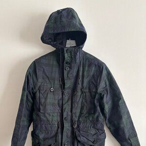 $550 Club Monaco Waxed British Millerain Cotton Military Snorkel Jacket - Small